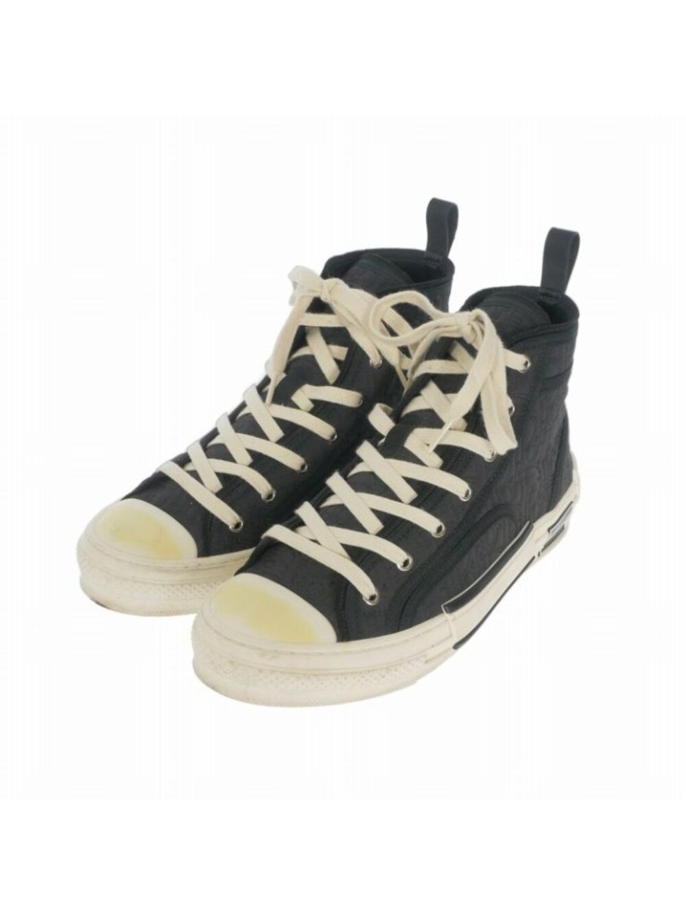 Dior B23 High Top Sneakers Oblique Quilted Cut Shoes Black